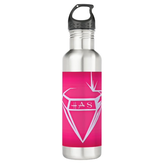 Werbeartikel für kleine Unternehmen HASLogo Edelstahlflasche (Vorderseite)