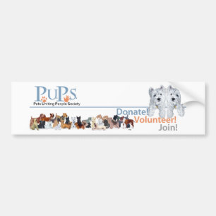 Werbeartikel für PUPs-Logos mit Westie-Welpen Autoaufkleber