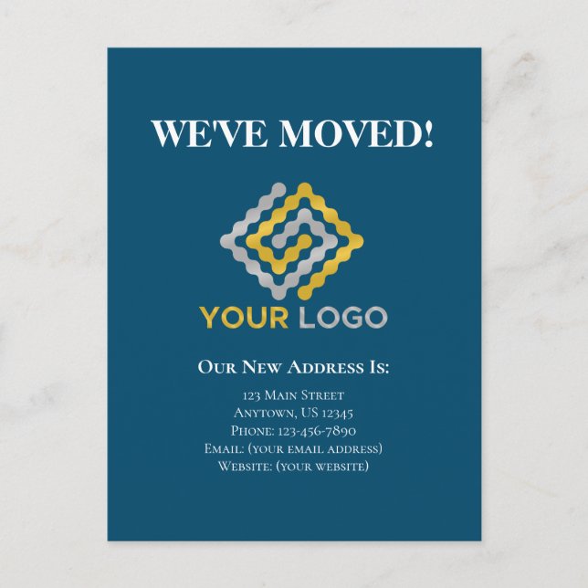 Werbeaussage Blue-Business-Logo-Postkarte Postkarte (Vorderseite)