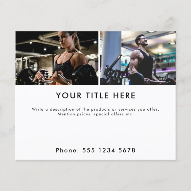 Werbebanner Fitness Athlete 2 Foto Banner & Text Flyer (Vorne)