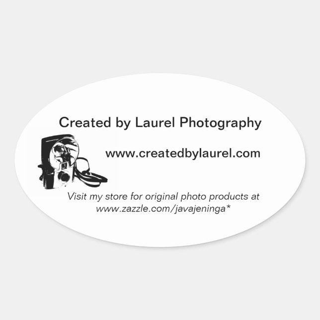 Werbebanner für Fotografie Ovaler Aufkleber (Vorderseite)