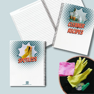 Werbebotschaften Blase Design Cleaner Rezept Notizbuch