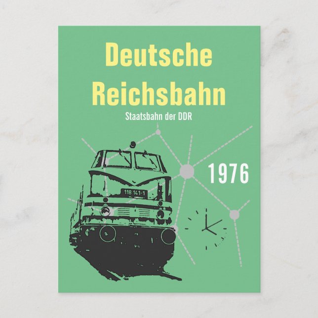 Werbedesign Deutsche Reichsbahn DDR Postkarte (Vorderseite)