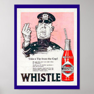 Werbeexemplar für Vintage Whistle Soda aus dem Jah Poster