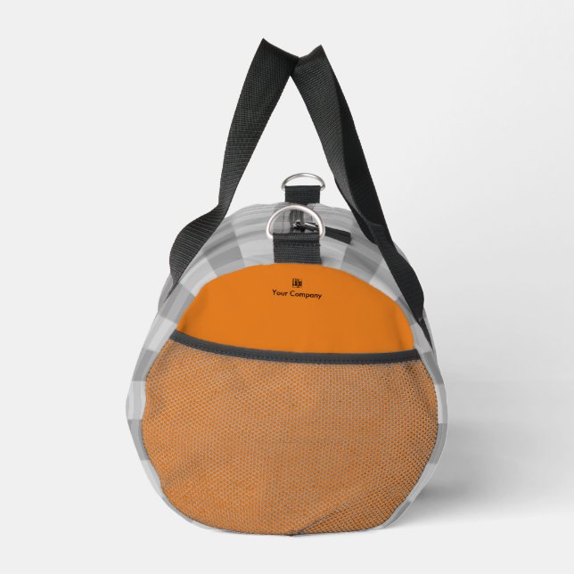 Werbefilm Muster Gray Orange Akzente Duffle Bag (Rechts)