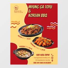 Werbefront für koreanische Restaurants individuell Fensteraufkleber