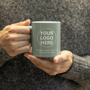 Werbegeschäftslogo l Branded Sage Green  Kaffeetasse
