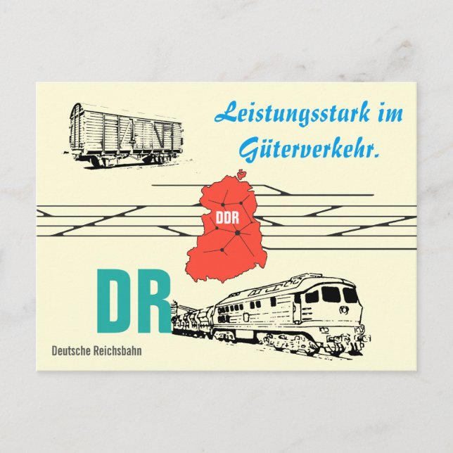 Werbegestaltung Deutsche Reichsbahn Güterverkehr. Postkarte (Vorderseite)