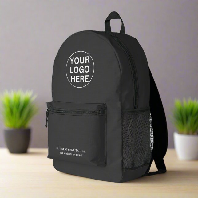 Werbegestaltung Firmenlogo l Branding Text grau Bedruckter Rucksack (Von Creator hochgeladen)