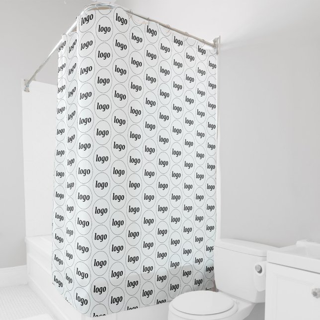 Werbegestaltung für einfache Logos Duschvorhang (Simple logo pattern business branding promotional shower curtain)