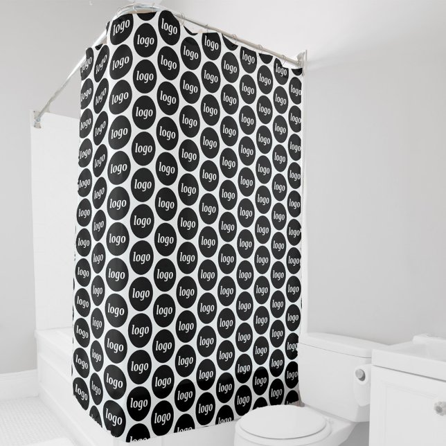 Werbegestaltung für einfache Logos Duschvorhang (Simple logo pattern business branding promotional shower curtain)