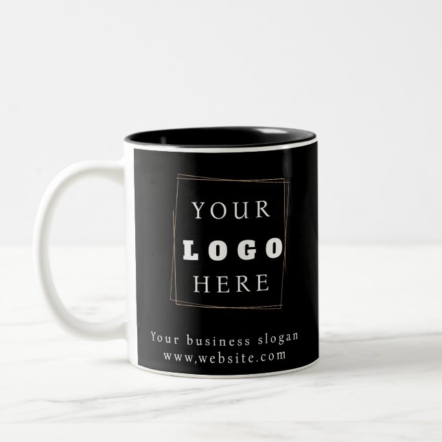Werbegolden für Firmenlogos Zweifarbige Tasse (Links)
