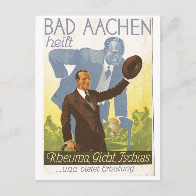 Werbekarte Aachen 1931 Stopp Backaches - Deutschla Postkarte (Vorderseite)
