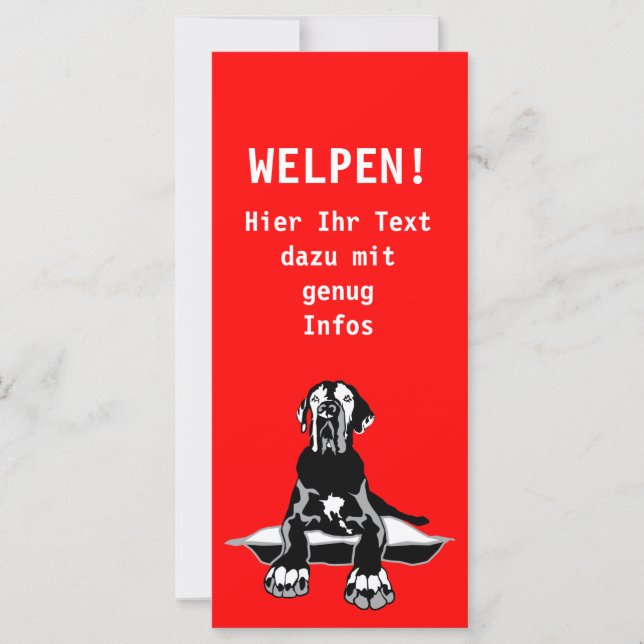 Werbekarte mit Doggenlogo (Vorderseite)