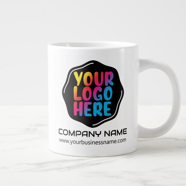 Werbelogo für personalisierte Unternehmen Jumbo-Tasse (Rechts)