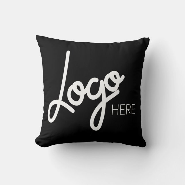 Werbemarke für Big Business-Logos schwarz Kissen (Vorderseite)