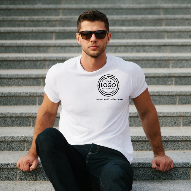 Werbemarken für kleine Unternehmen T-Shirt (giveaway mens tshirts logo small business promotional your logo here employee company coperate )