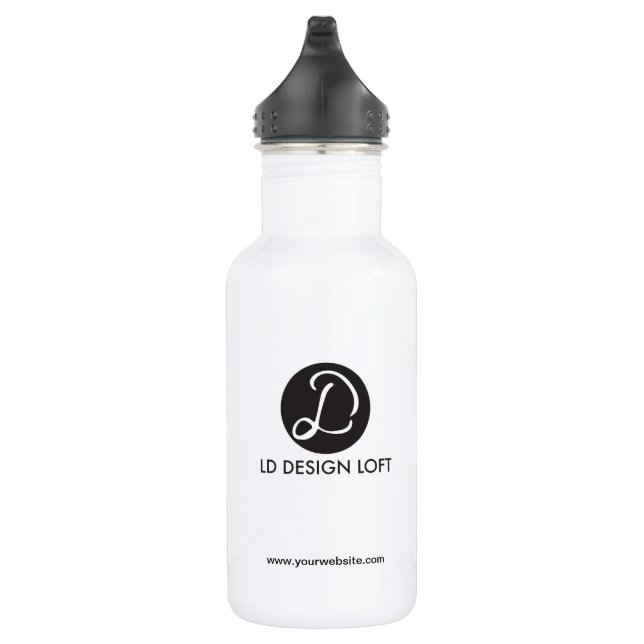 Werbemarken mit Ihrem Logo und Ihrer Website Edelstahlflasche (Rechts)