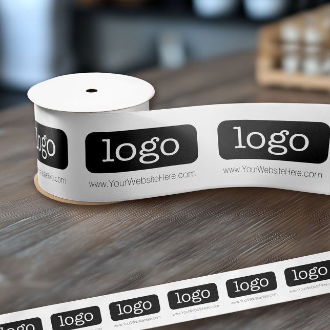 Werbematerial für Unternehmen mit Logo Satinband (Custom Ribbon - Add your logo for business branding and choose a size)