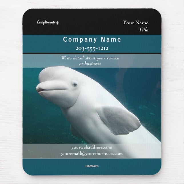Werbemousepad Beluga White - HAMbyWG Mousepad (Vorne)