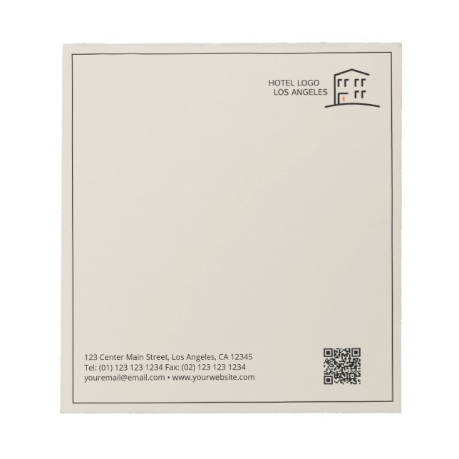 Werbenotiz für QR-Code-Geschäftslogos Notizblock (Vorderseite)