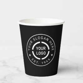 Werbepapier-Cups mit dem Logo "Black Custom" Pappbecher