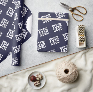 Werbepapier für das blaue Firmenlogo der Navy Geschenkpapier