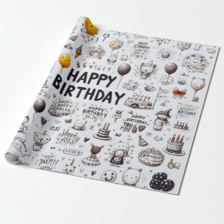 Werbepapier zum Geburtstag glücklich Geschenkpapier