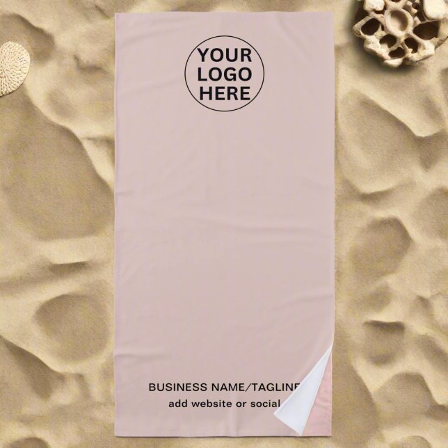 Werbepinke Firmenlogos und Text Strandtuch (Von Creator hochgeladen)