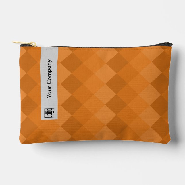 Werbepixel Muster Grau schwarz Orange Zubehörtasche (Vorderseite)