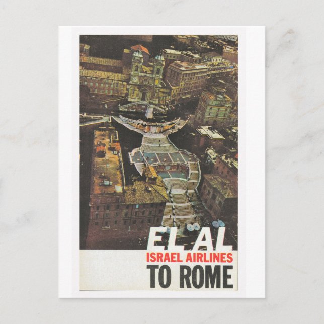 Werbeplakat, ElAl nach Rom Postkarte (Vorderseite)