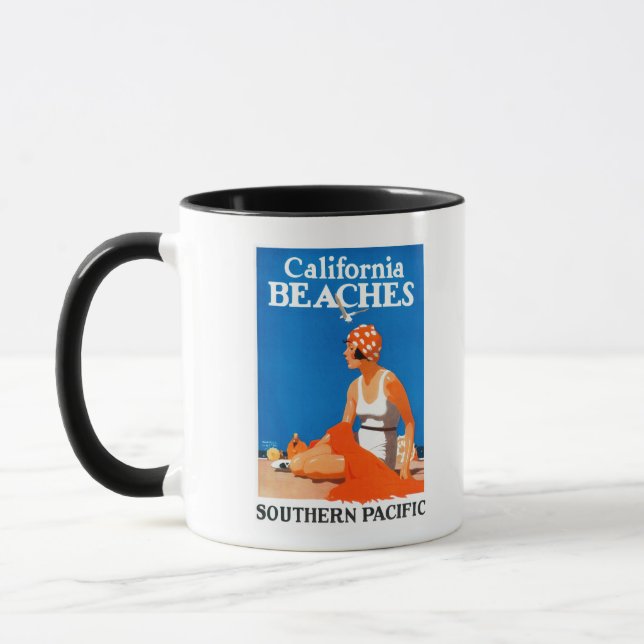 Werbeplakat für kalifornische Strände Tasse (Links)
