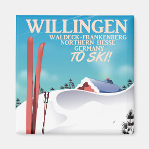 Werbeplakat für Skireisen nach Willingen. Magnet