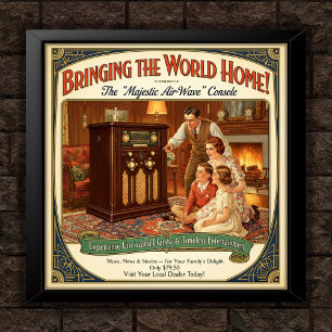 Werbeplakat für Vintage Funkkonsole der 30er Jahre Poster