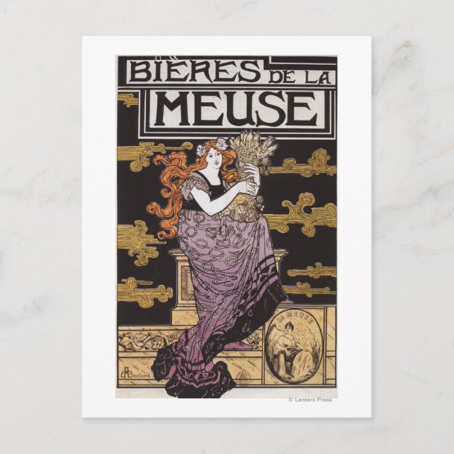 Werbeplakat von Bieres de la Meuse Postkarte (Vorderseite)
