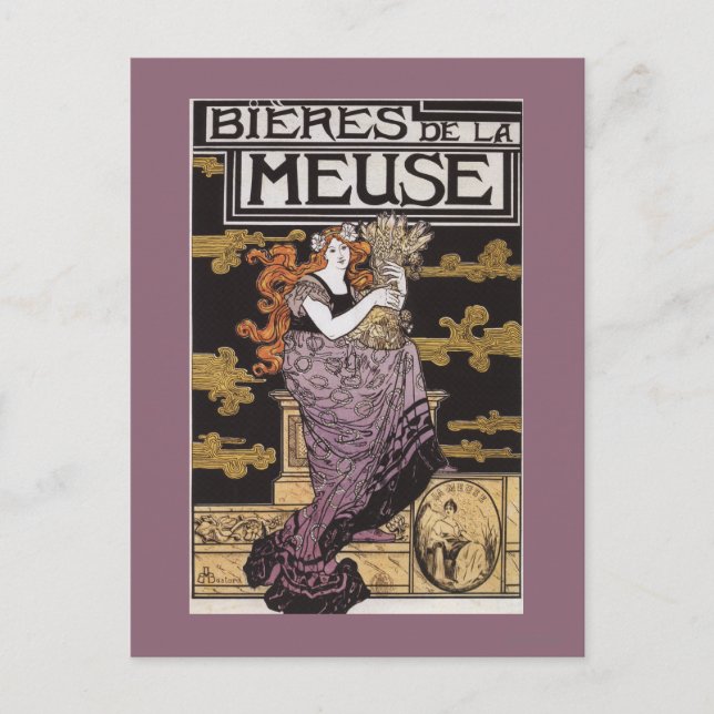 Werbeplakat von Bieres de la Meuse Postkarte (Vorderseite)