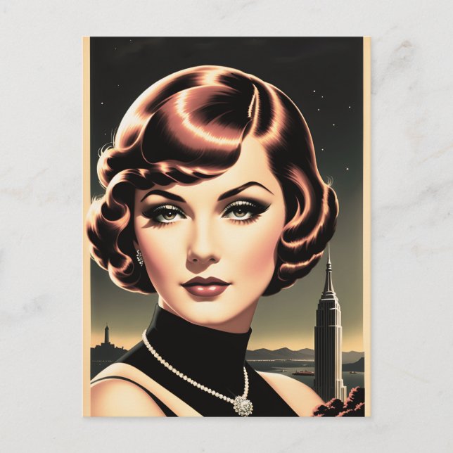 Werbepostkarte für einen Vintagen Friseur Postkarte (Vorderseite)