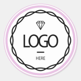 Werbespezifische Logo-Verpackung Rosa RahmenKlasse Runder Aufkleber
