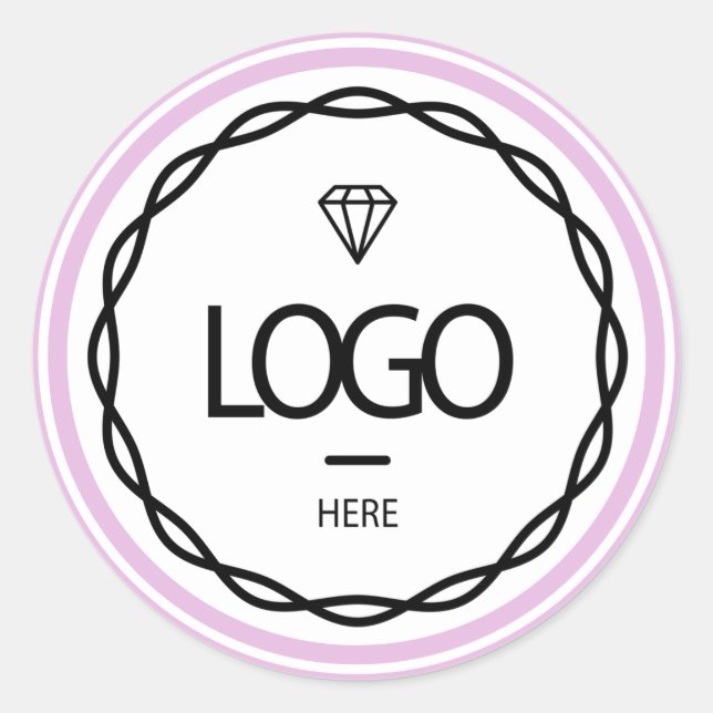 Werbespezifische Logo-Verpackung Rosa RahmenKlasse Runder Aufkleber (Vorderseite)