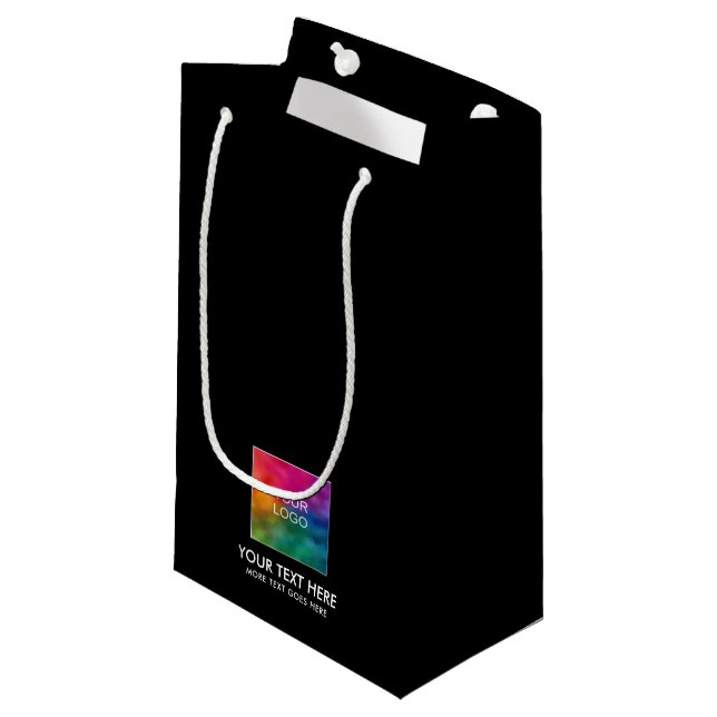 Werbespezifische Vorlage Ihr Text-Logo hier Kleine Geschenktüte (Vorderseite Schrägansicht)