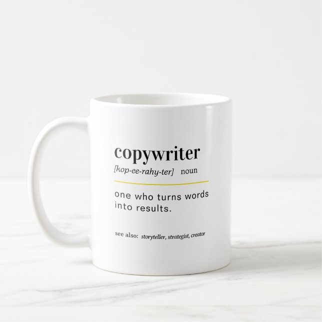 Werbetexter Definitionsgeschenk Kaffeetasse (Links)