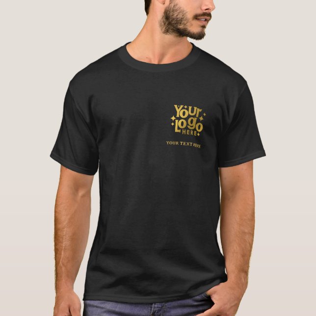 Werbeunternehmen Ihr Logo und Text-Gold-Retro T-Shirt (Vorderseite)