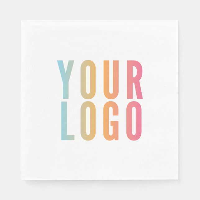 Werbeunternehmen Logo Moderne Firma Weiß Serviette (Vorderseite)