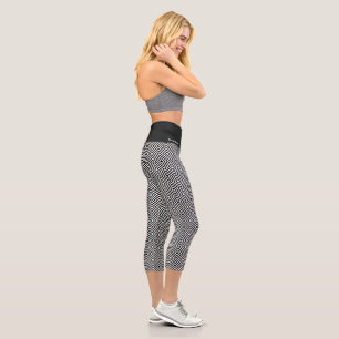 Werbeunternehmen Name Schwarzweiß-Muster Capri Leggings