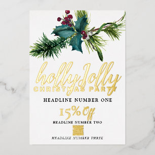 Werbevorlage für Holly und Red Berry Folieneinladung