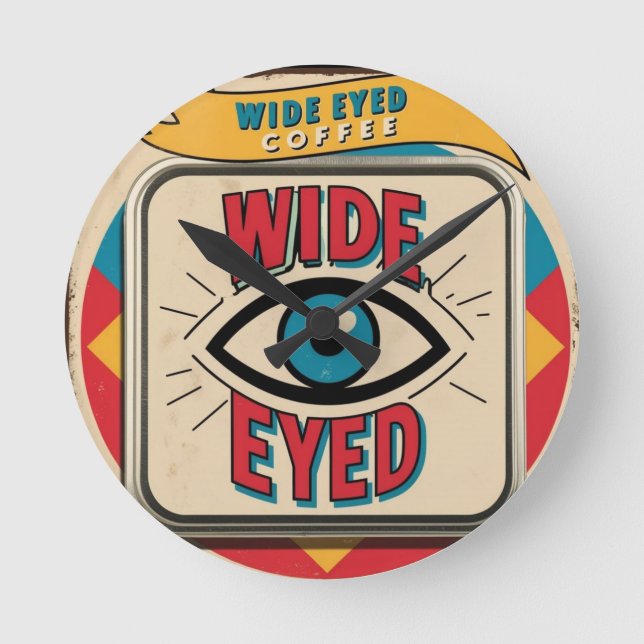 Werbezeichen für Breitband-Coffee-Co Runde Wanduhr (Vorderseite)