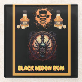 Werbezeichen für Metalle für Black Widow Glasuntersetzer