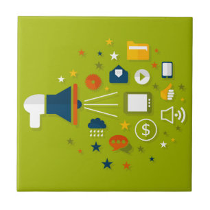 Werbung eines Megaphons Fliese