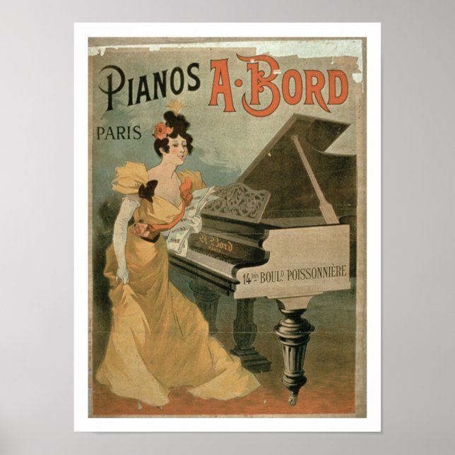 Werbung für 'A. Bord Pianos, Paris' (Farbe Poster (Vorne)
