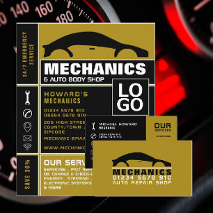 Werbung für Autos, Auto-Mechanik und Reparaturen Flyer
